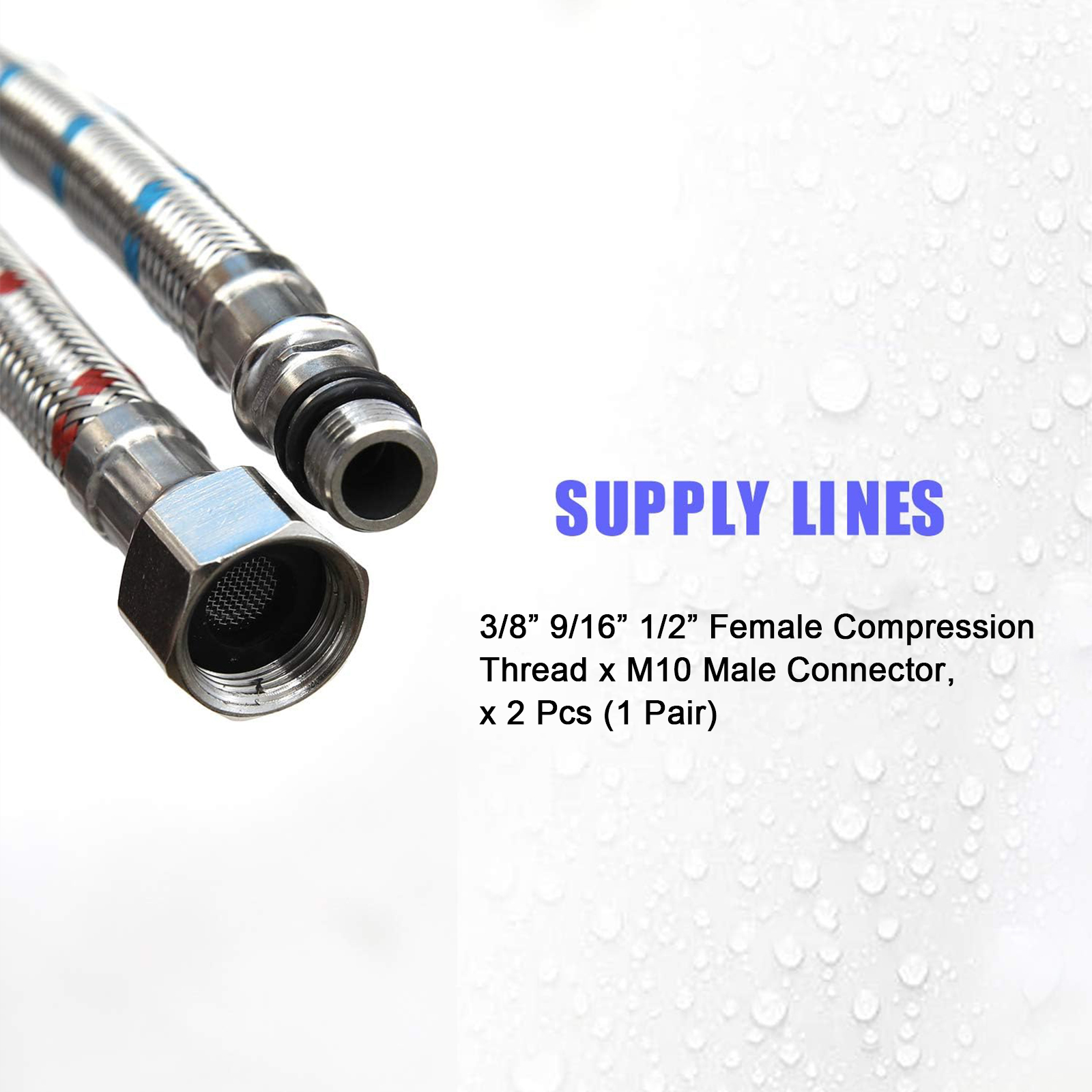 2 Piece 24-Inch Long Faucet Co - огляд і ціна Flexible Hose Braided