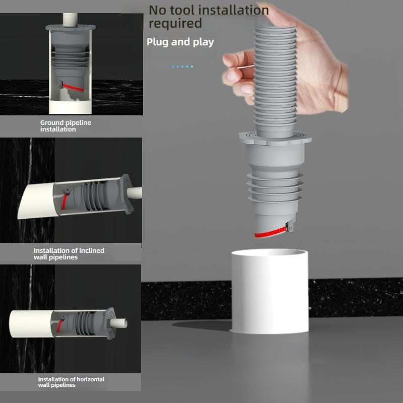 Silicone Bathroom Sewer Seal R - огляд і ціна Drain Pipe Clip