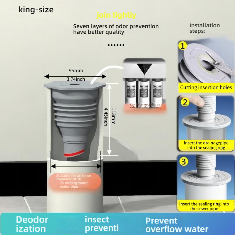 Silicone Bathroom Sewer Seal R - огляд і ціна Drain Pipe Clip