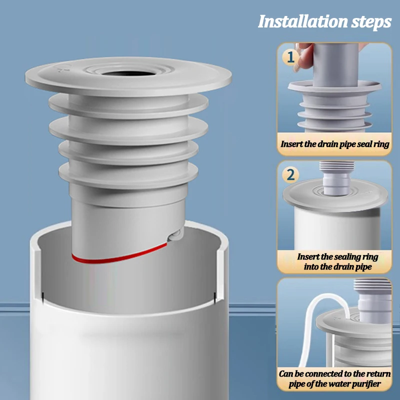 Silicone Bathroom Sewer Seal R - огляд і ціна Drain Pipe Clip