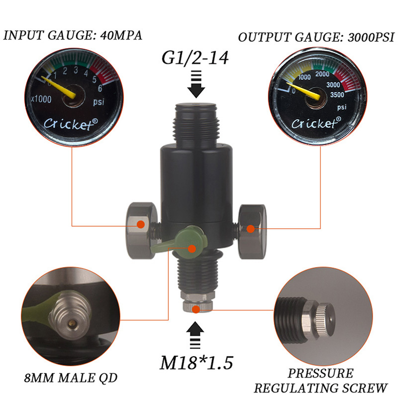 HPA Scuba M18*1.5 Pressure Reg - огляд і ціна Float Ball Valve