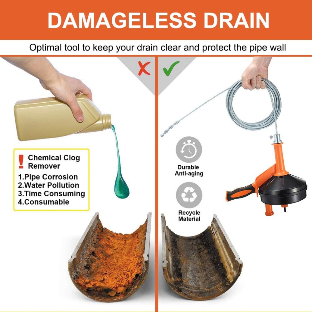 Drain Auger Clog Remover with  - огляд і ціна Drain Snake Flexible
