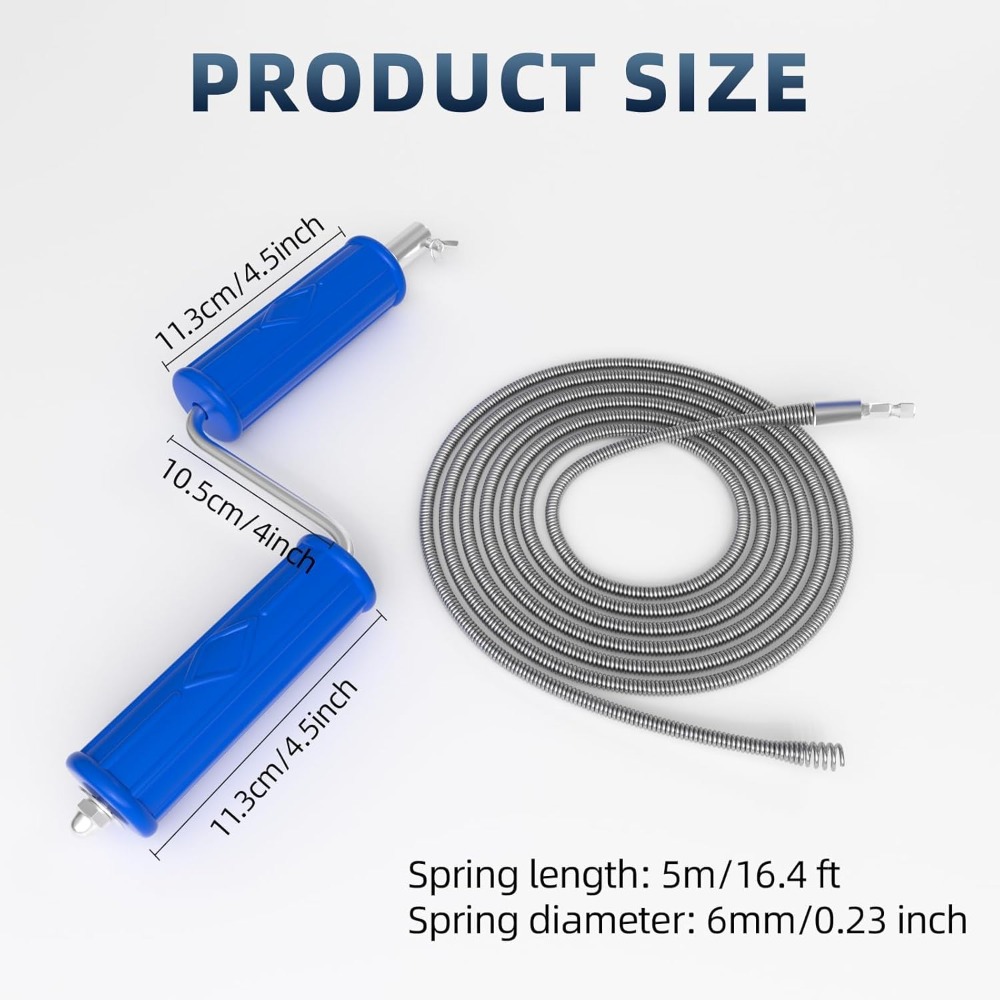 Drain Snake 16.4ft x 6mm Auto  - огляд і ціна Drain Snake Flexible
